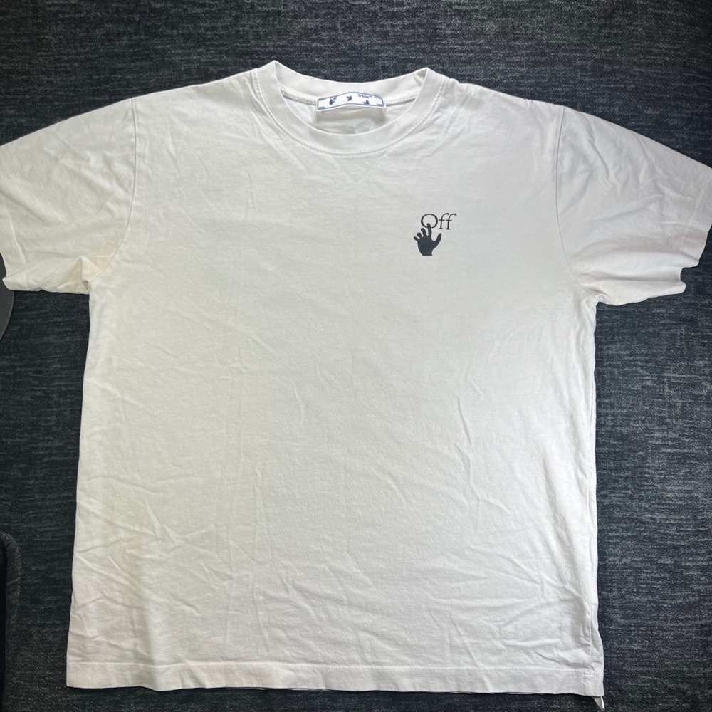 Off-White T-Shirt Mens Large White Gradient Arrows Graphic Logo Streetwear Tee